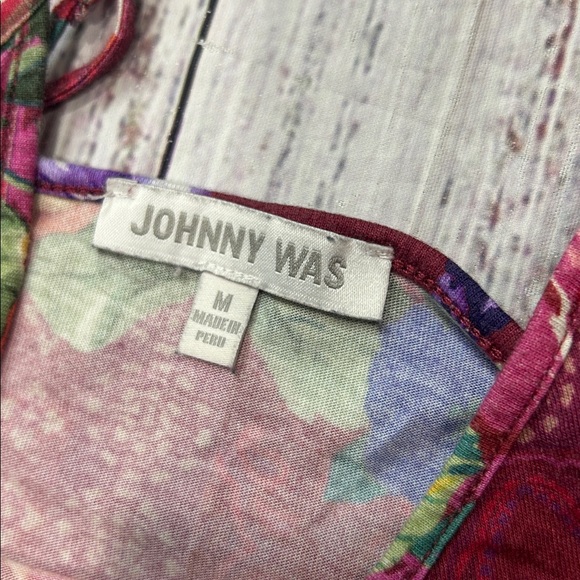 Johnny Was Burgundy Floral Slip Mini Dress - Picture 3 of 5